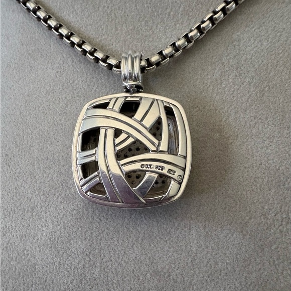 David Yurman 20mm Pave Diamond Pendant Necklace - Picture 5 of 14